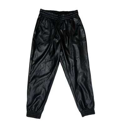 Women’s Faux Leather Black Joggers Pants BCBG eneration Size M - Image 1 of 4