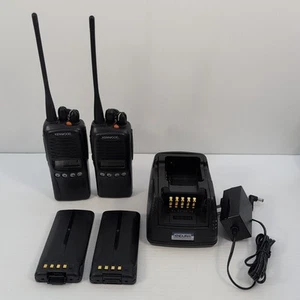 Kenwood UHF TK-3180-K Portable Radio Lot of 2 w/ Dual Charger, Batteries READ - Picture 1 of 12