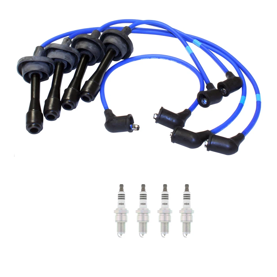 NGK 7 毫米电线套装 4 铱火花塞套件适用于 Carina Corolla 4L 带间隙 0.032 — 第 1/1 张图片