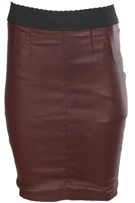 DOLCE & GABBANA БОРДОВЫЙ КОЖАНЫЙ MIDI ЮБКА ЭТО 40 UK 8 - Изображение 1 из 4