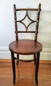 Antique Bentwood Dining Chair - Diamond Back - Picture 1 of 10