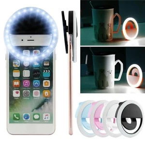 Cámara recargable con clip de flash de anillo de luz LED para selfie para teléfono y tabletas iPhone  - Imagen 1 de 13