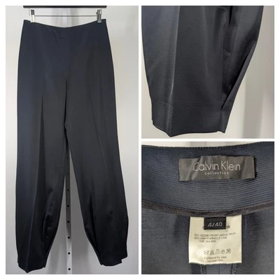 Pantalones Pantalón Calvin Klein Collection Vintage Y2K Rayón Satinado Rayas Italia 28" Foto 1 de 4