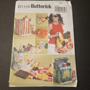 Butterick B5338 Tote Grocery Bag Sewing Pattern Reusable Shopping Produce Cooler - Picture 1 of 3