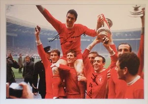 Ron Yeats & Ian St John Signed Liverpool 1965 FA Cup Large Photo COA - Picture 1 of 1