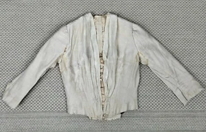 Antique Victorian White cream Silk Velvet Detail Jacket Bodice AS IS - Picture 1 of 23