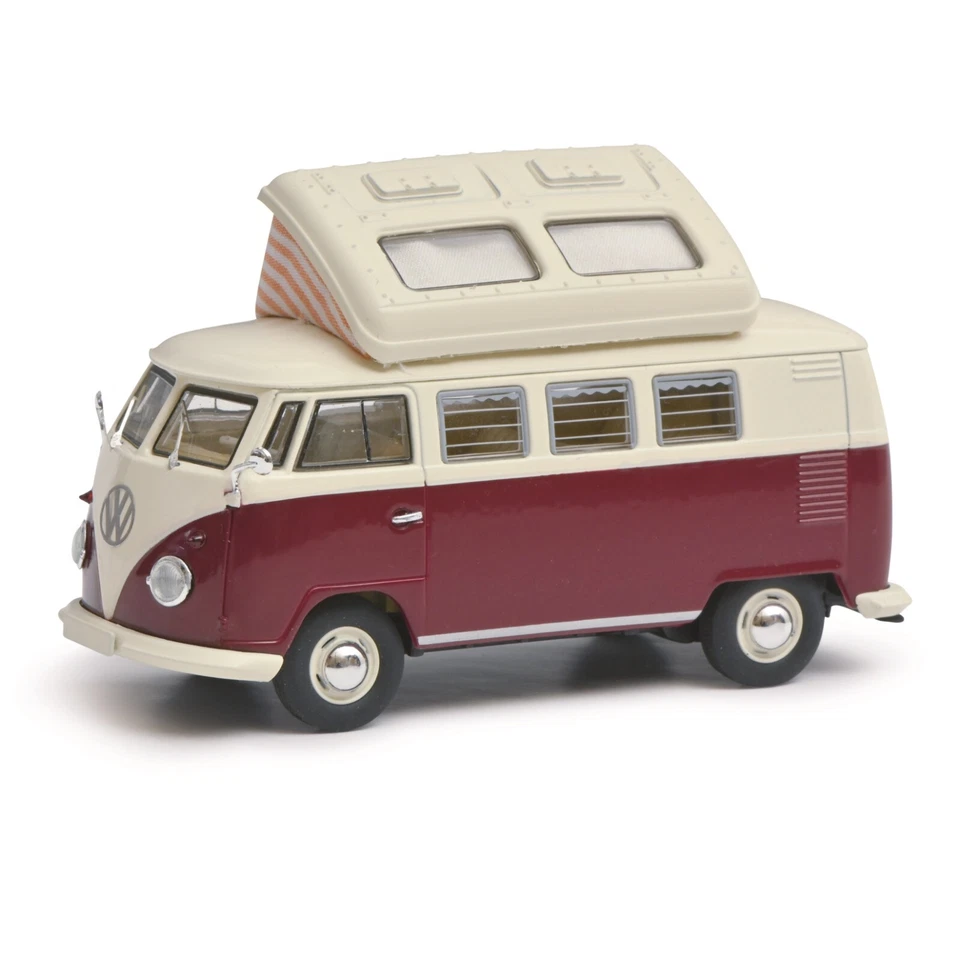 1 43 SCHUCO Volkswagen T1B Minibus Camping 1962 Red Cream 450377900