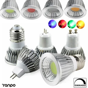 Dimmable LED COB Spotlight GU10 E27 MR16 12W 9W Red Blue Lamp 110V 220V 12V SS - Picture 1 of 18