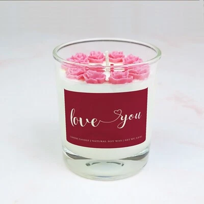 Vela fofa dos namorados urso rosas rosa feita à mão presente dos namorados para ela - Imagem 1 de 4