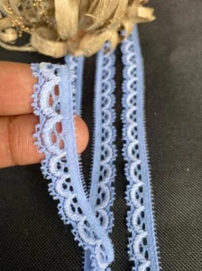 60/5 meter best quality stretchable lace sky blue 1.3cm - Picture 1 of 3