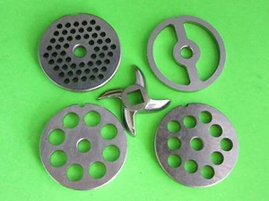 #5 (5) pc COMBO SET Meat Grinder Grinding plate disc knife blade sausage stuffer - Picture 1 of 7