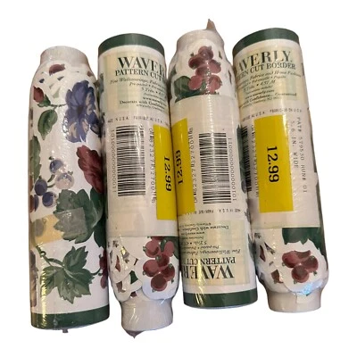 Waverly Pattern Cut Border Wallpaper 3 Yards Each Grapes new Vintage Pattern - Image 1 of 3