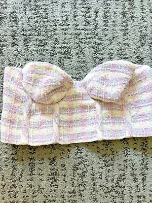 Zara 格子紧身胸衣俱乐部节日上衣,尺寸 M — 第 1/4 张图片