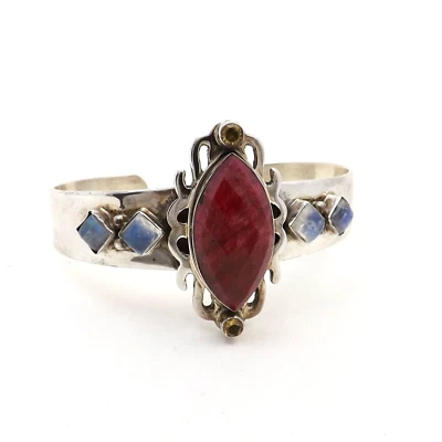 Brazalete Brazalete Nicky Butler Plata Esterlina Rubí Natural Piedra Lunar Citrino Foto 1 de 4