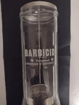 Barbicida 11" Contenedor de Vidrio Germicida Desinfectante Tarro de Barbero Foto 1 de 4