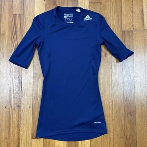 Adidas Techfit Compression Shirt Mens XS Climalite Athletic Performance Blue - Picture 1 of 12