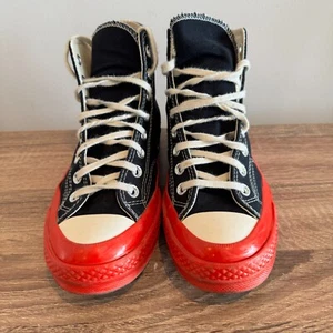 Converse Play Comme Des Garcons UK7 EU40 nere Chuck Taylor designer moda - Foto 1 di 16