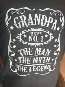 Grandpa The Man myth legend whiskey label t-shirt gift fathers day - Picture 1 of 2