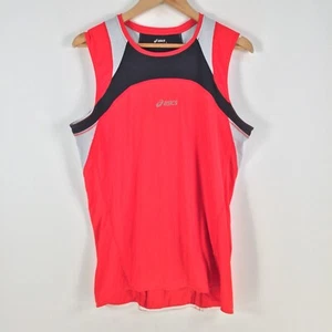 Asics mens muscle tee fitness shirt size L red sleeveless 074493 - Picture 1 of 10