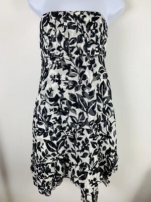 White House Black Market Womens Dress Sz 2 Floral Knee Length Strapless - Image 1 of 4