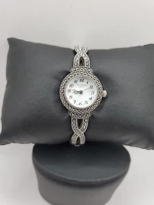 Marcel Drucker Ladies Quartz Watch 17mm Round Silver Tone Cuff Bracelet 7"-8" - Picture 1 of 6