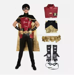 Capa Disfraz Disfraz Young Justice Robin Hombre Grand Theft Rojo y Negro - Imagen 1 de 8