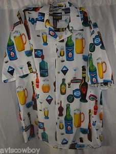Ringo Sport Hawaii Aloha Bier Martini Wein Tiki Getränk Camp Hemd Herren L - Bild 1 von 8