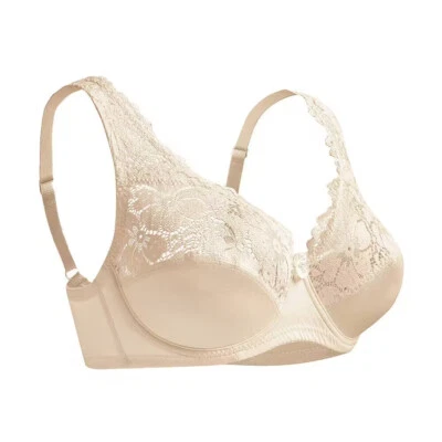 Sujetadores de talla grande para mujer Bralette grande de encaje lencería con cable transparente sexy sujetador top Foto 1 de 4