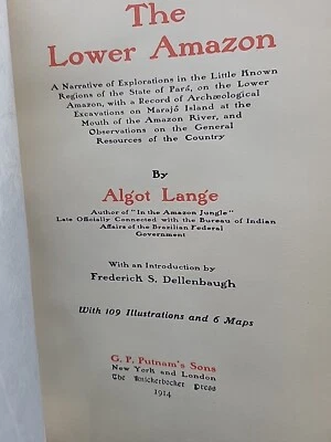 1914 The Lower Amazon Algot Lange HC Exploration South America - Image 1 of 4