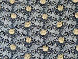 GP & J BAKER CURTAIN FABRIC DESIGN Tulip & Jasmine 6 METRES INDIGO/IVORY - Picture 1 of 6