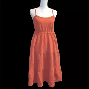 Magaschoni Gaze Coral Midi Sommerkleid Bio Baumwolle Kleid Small - Bild 1 von 13