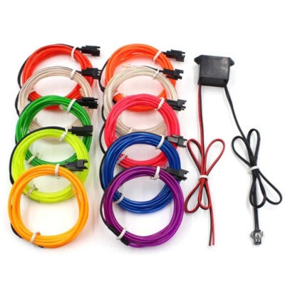 LED Car Interior Atmosphere Glow Wire Neon String Strip Light Decoration Tube - Image 1 of 4