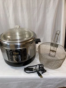 Vintage Grant Maid Chrome Fryer Cooker w/Glass Lid & Basket Works - Picture 1 of 6