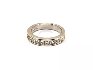 14KT White Gold 3.74g Princess Cut Diamond Ring Band Size 5, 1cttw Approx. - Picture 1 of 10