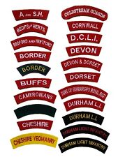 Reproduction World War Two Era British Cloth Shoulder Titles, Infantry Regiments