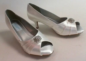 Dyeables Wedding/Bridal Shoes - White Satin - Kristin - US 5B UK 3 #25A62 - Picture 1 of 5