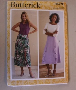 Reißverschluss hinten knöchellanger Rock mit Variationen Butterick Muster 6772 Größe 6-14 - Bild 1 von 3