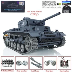 Henglong Panzer III L RTR RC Tank 360 7.0 1/16 FPV Customized 3848 Metal Wheel - Picture 1 of 12