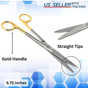 Premium Mayo Scissors Straight 6 .75" Blunt/Blunt Surgical Operating Dissecting - Picture 1 of 5
