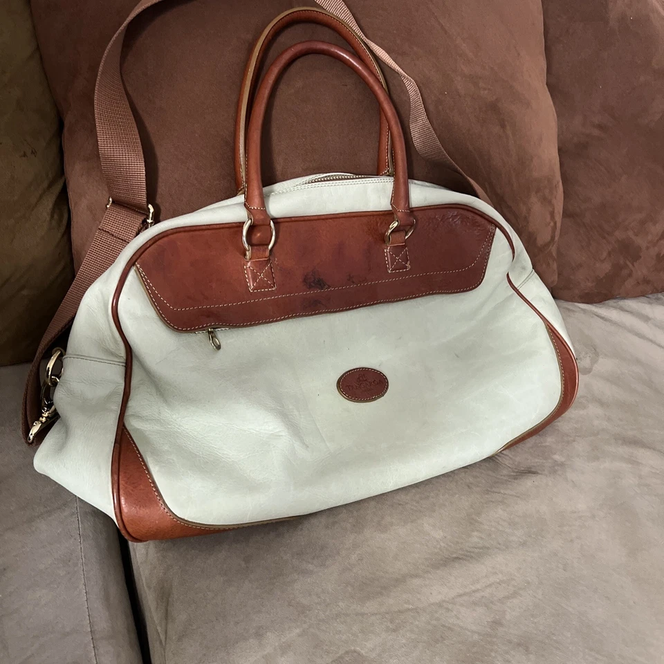 Bolso de Mano Tangaroa Terrida Marrón Cuero y Verde Grande Hecho en Italia Usado Foto 1 de 4