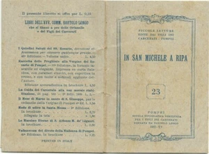 Libro religioso 1937  San Michele a Ripa Piccole Letture Figli carcerati Pompei - Picture 1 of 3