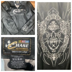 Dale Earnhardt Jr NASCAR Chase Leather Jacket XL Black Vintage #88 Collectible - Picture 1 of 13