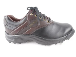 Footjoy GreenJoys Mens Golf Shoes Size 8M Brown Black Waterprf 45564 Soft Cleats - Picture 1 of 12