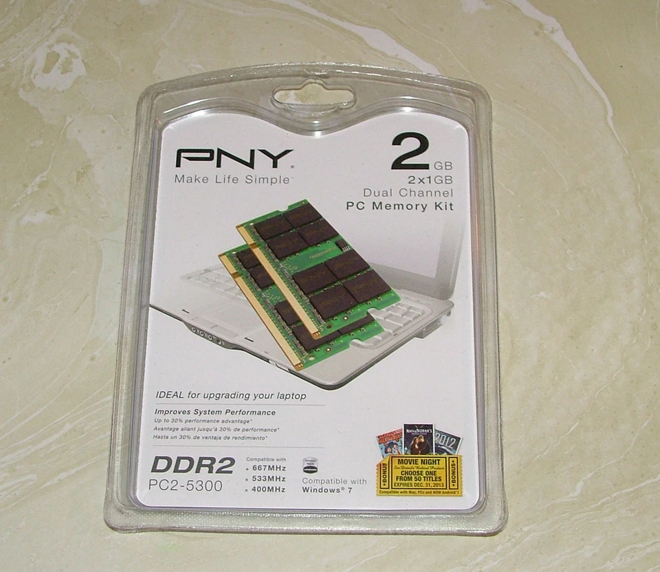 PNY PC2-5300 2 GB SO-DIMM 667 MHz DDR2 SDRAM Memory (MN2048KD2-667) - Image 1 of 1