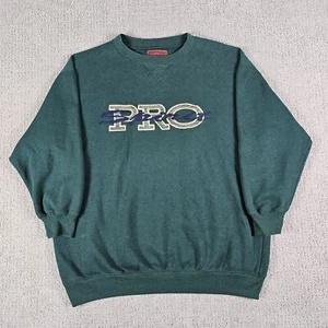 Felpa Vintage Pro Spirit Spellout Uomo Taglia M/L Pullover Verde - Foto 1 di 8