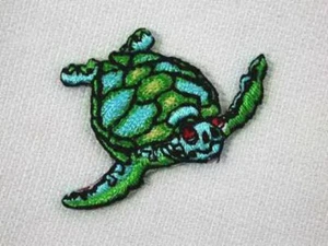Sea Turtle Embroidered Iron On Applique Patch 1.5 In - Picture 1 of 1