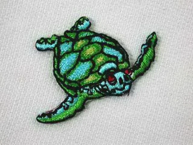 Sea Turtle Embroidered Iron On Applique Patch 1.5 In - Image 1 of 1