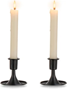 Black Candlestick Candle Holders for Taper : Candle Stick Holder Vintage Table - Picture 1 of 12