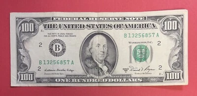 US Banknotes $100 Bills 1981-A B2-New York VG-VF PL1068 - Image 1 of 2