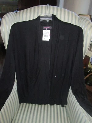 NWT FRESH PRODUCE100% COTTON OPEN FRONT "BLISSE CARDIGAN" IN BLACK (M/L) - Image 1 of 4